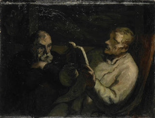 De Lezing - Honoré Daumier — weergave van het kunstwerk