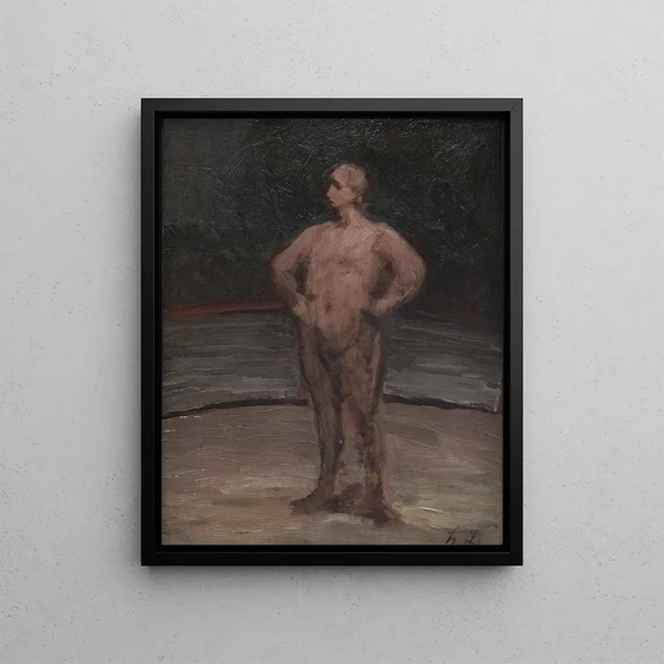 De worstelaar - Honoré Daumier — ingelijst kunstwerk aan de muur