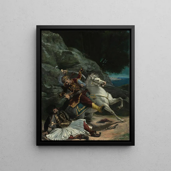 Gevecht tussen een Griek en een Turk - Horace Vernet — ingelijst kunstwerk aan de muur