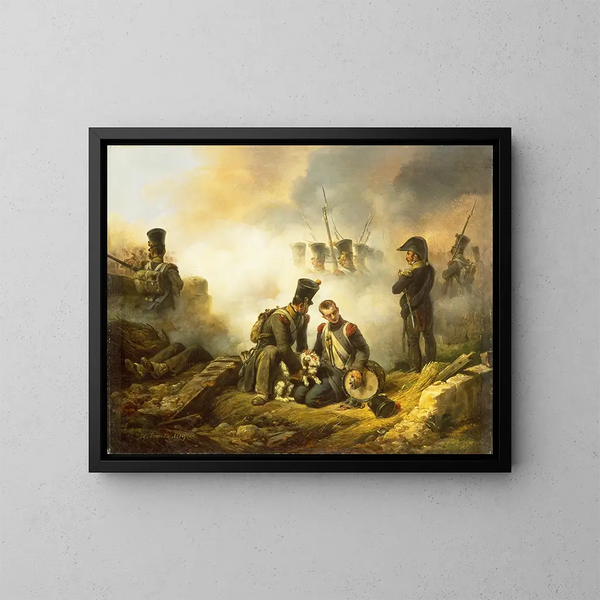 De gewonde regimentshond - Horace Vernet — ingelijst kunstwerk aan de muur