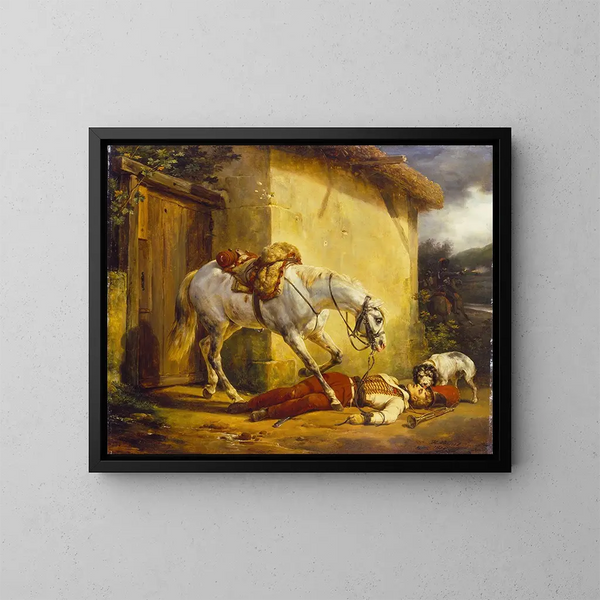 De gewonde trompetter - Horace Vernet — ingelijst kunstwerk aan de muur