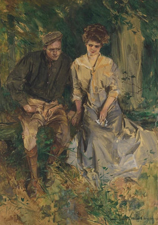 Howard Chandler Christy - Man and Woman in a Garden.webp