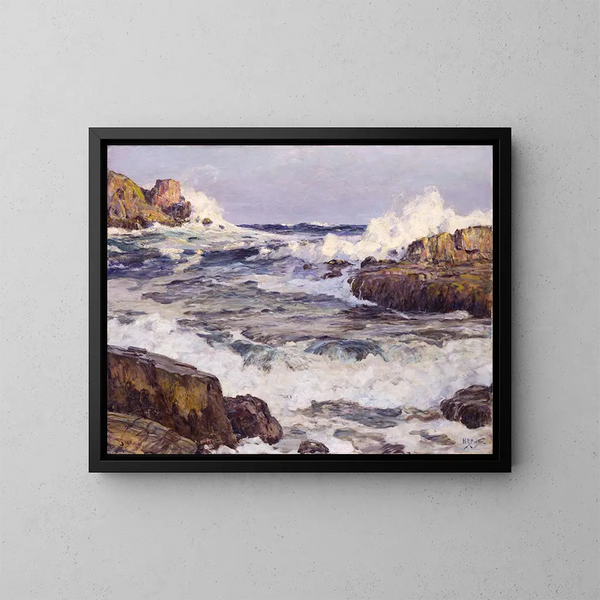 Dégagement après la tempête de septembre, côte du Maine - Howard Russell Butler — framed artwork on a wall