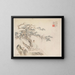 Een oude man zittend onder een dennenboom, een jongen achter een steen - Hua Yan — ingelijst kunstwerk aan de muur
