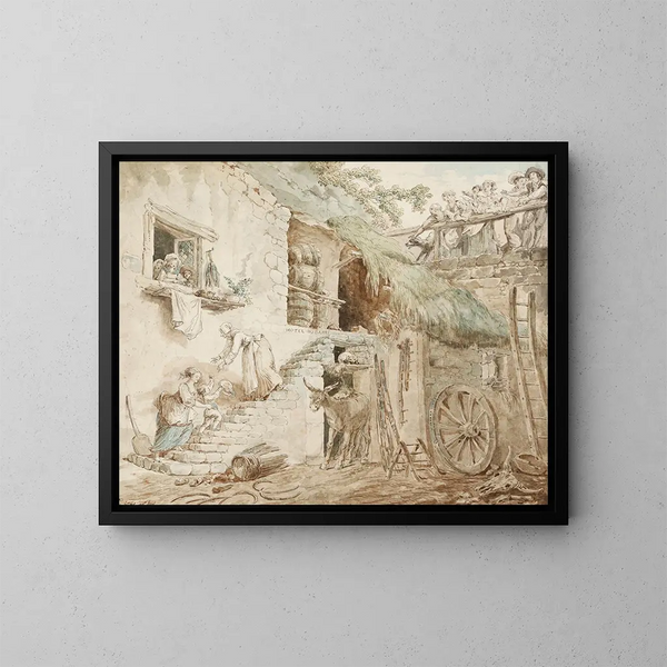 Allegory of the Fall of the Barry Family - Hubert Robert — framed artwork on a wall