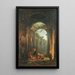 Klassieke ruïnes met soldaten die spelen - Hubert Robert — ingelijst kunstwerk aan de muur