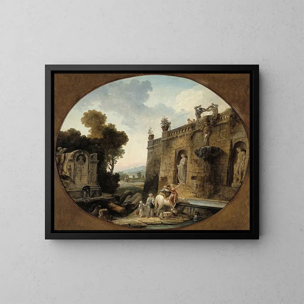 L'Abreuvoir - Hubert Robert — framed artwork on a wall