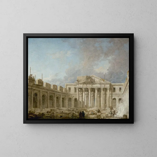 L'École de chirurgie en construction - Hubert Robert — framed artwork on a wall
