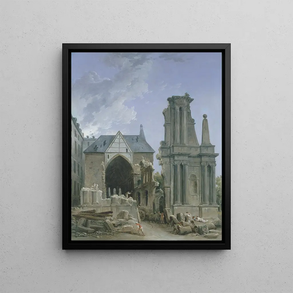 L'Église des Feuillants en démolition - Hubert Robert — framed artwork on a wall