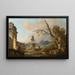 Landschap met Ruïnes en het Standbeeld van Marcus Aurelius - Hubert Robert — ingelijst kunstwerk aan de muur