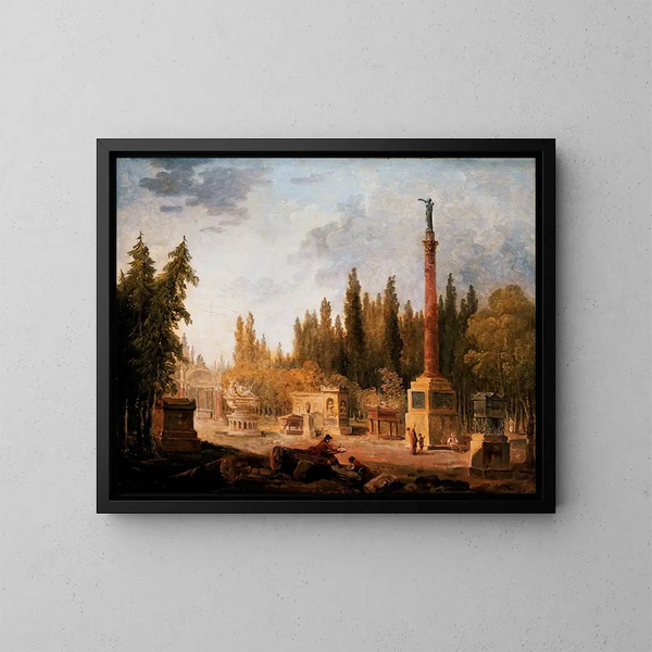 Le Jardin du musée des monuments français ancien couvent des Petits-Augustins - Hubert Robert — ingelijst kunstwerk aan de muur