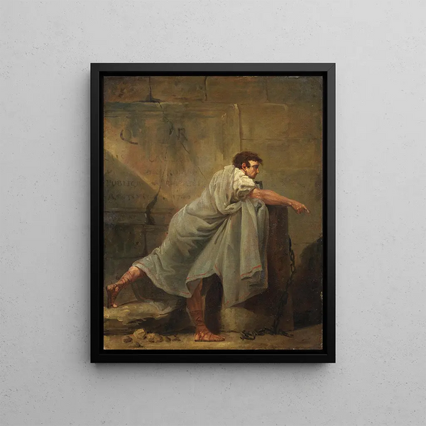 Spreekstal in de gevangenis - Hubert Robert — ingelijst kunstwerk aan de muur