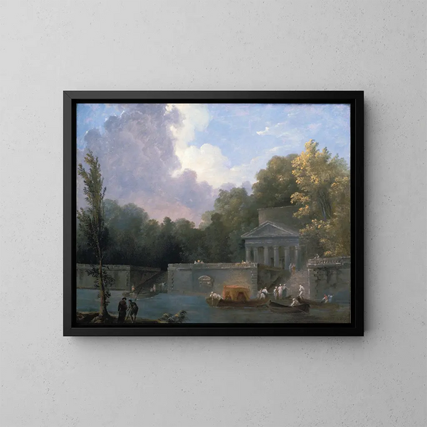 Park scene - Hubert Robert — framed artwork on a wall