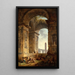 Ruïnes met een obelisk op de achtergrond - Hubert Robert — ingelijst kunstwerk aan de muur
