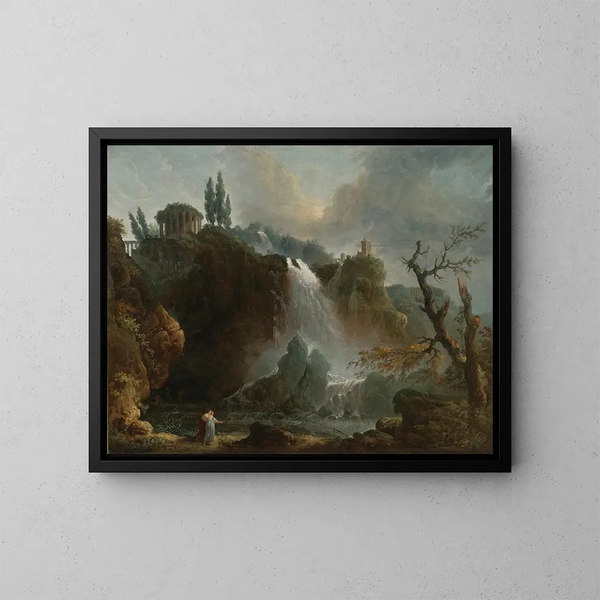 De watervallen van Tivoli - Hubert Robert — ingelijst kunstwerk aan de muur