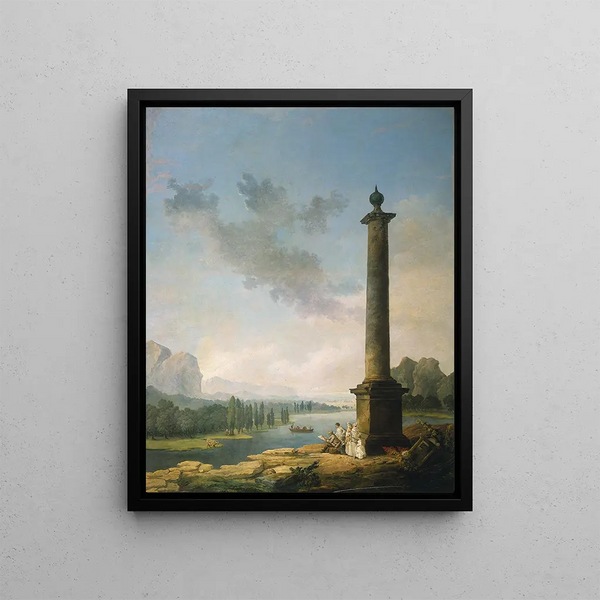 La colonne - Hubert Robert — ingelijst kunstwerk aan de muur