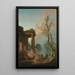 Le Portique d'un manoir de campagne - Hubert Robert — ingelijst kunstwerk aan de muur