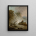 Cascadeschilderij met tekenaar - Hubert Robert — ingelijst kunstwerk aan de muur
