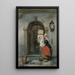 Binnenhuis met dienares - Hubertus van Hove — ingelijst kunstwerk aan de muur