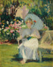 portret van Alice L. Riddle in de tuin Phlox - Hugh Henry Breckenridge — weergave van het kunstwerk
