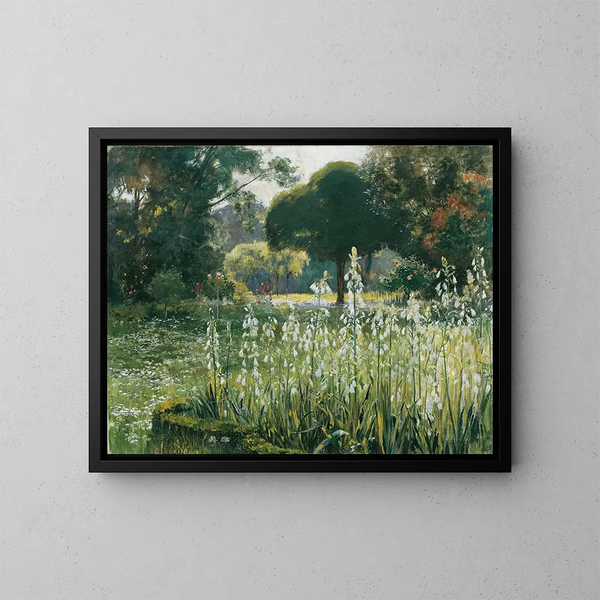 Hyacinthes d'été, glaïeuls galtoniens - Hugo Charlemont — framed artwork on a wall