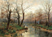 Een scène bij schemering in late herfst - Hugo Darnaut — weergave van het kunstwerk