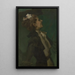 portret in groen van Mademoiselle Olga Hess - Hugo Freiherr von Habermann — ingelijst kunstwerk aan de muur