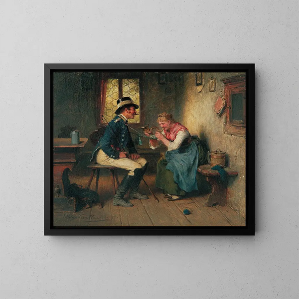 Model with spittle - Hugo Kauffmann — framed artwork on a wall