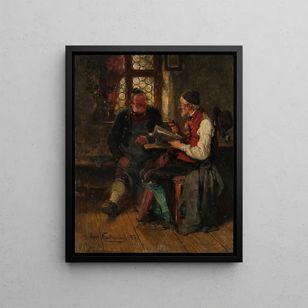 Entertainment in the living room - Hugo Kauffmann — framed artwork on a wall