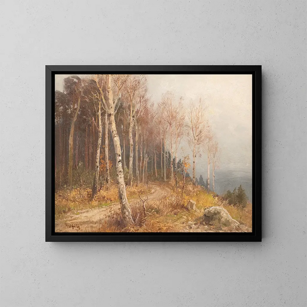 Birch Forest - Hugo Mühlig — framed artwork on a wall