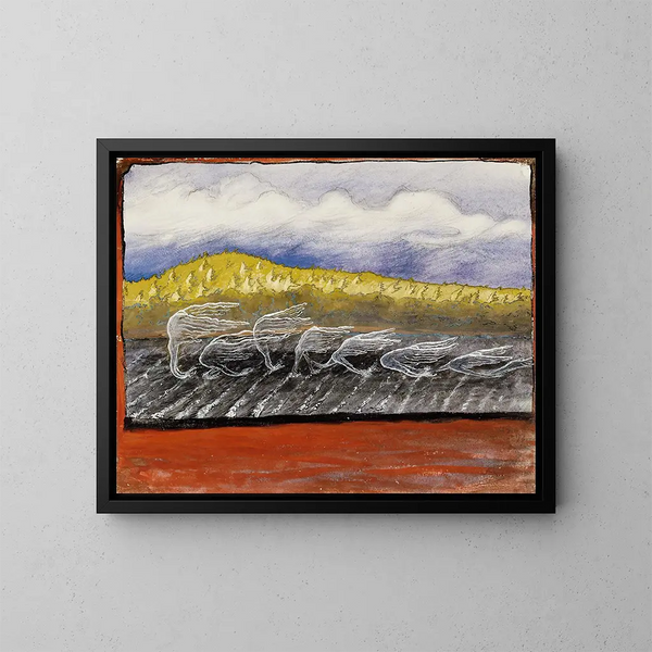 The Wind Blows - Hugo Simberg — framed artwork on a wall