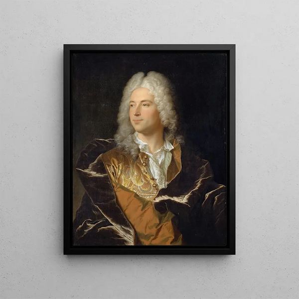 Portrait of the knight Lucas Schaub of Basel - Hyacinthe Rigaud — framed artwork on a wall