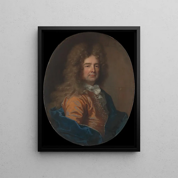 Portrait of a Man - Hyacinthe Rigaud — framed artwork on a wall
