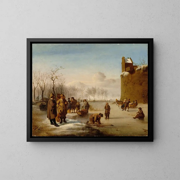Ice skaters - Ida Silfverberg — framed artwork on a wall