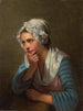 Italiaanse meisjes schilderij leunend op haar hand - Ida Silfverberg — weergave van het kunstwerk