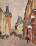Ingang van de Karelsbrug in Praag - Ignacy Pinkas — weergave van het kunstwerk