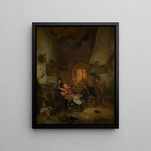 The card players are arguing - Ignatius Josephus Van Regemorter — framed artwork on a wall