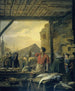 De Vismarkt in Antwerpen - Ignatius Josephus Van Regemorter — weergave van het kunstwerk