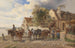 Paarden aan de kade langs de rivier - Ignaz Ellminger — weergave van het kunstwerk