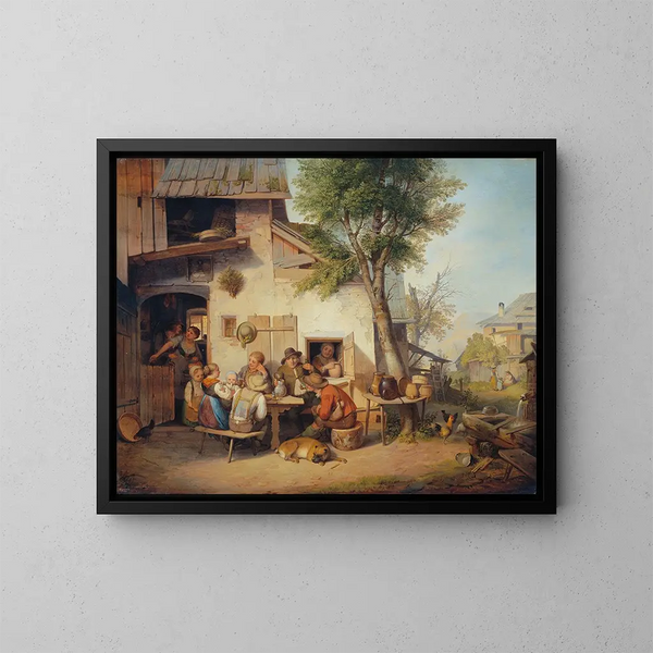 in front of the village inn - Ignaz Raffalt — framed artwork on a wall