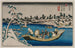 Een ver uitzicht op de sneeuw op de Sumida-rivier in Edo - Ikeda Eisen — weergave van het kunstwerk
