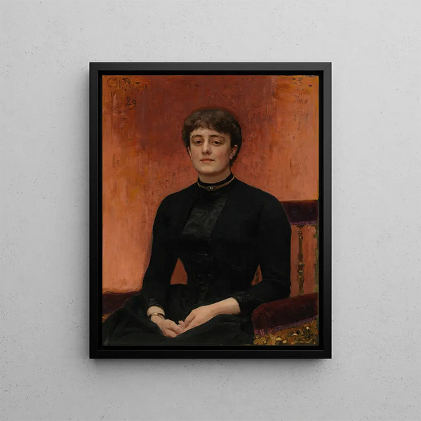 Portrait painting of Elizaveta Zvantseva - Ilya Efimovich Repin — framed artwork on a wall