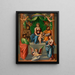 Maria met het kind op de troon met Sint Paulus, Sint Franciscus van Assisi, Sint Jozef en Maria Magdalena - Innocenzo da Imola — ingelijst kunstwerk aan de muur