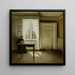 binnenkant met een dame - Vilhelm Hammershøi — ingelijst kunstwerk aan de muur