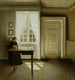 binnenkant met een dame - Vilhelm Hammershøi — weergave van het kunstwerk
