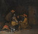van een interieur van een wachtruimte met vier figuren die drinken en kaarten spelen - Gerard ter Borch — weergave van het kunstwerk