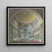 Interior of Hagia Sophia with kneeling and standing Turks - Prosper Marilhat — framed artwork on a wall