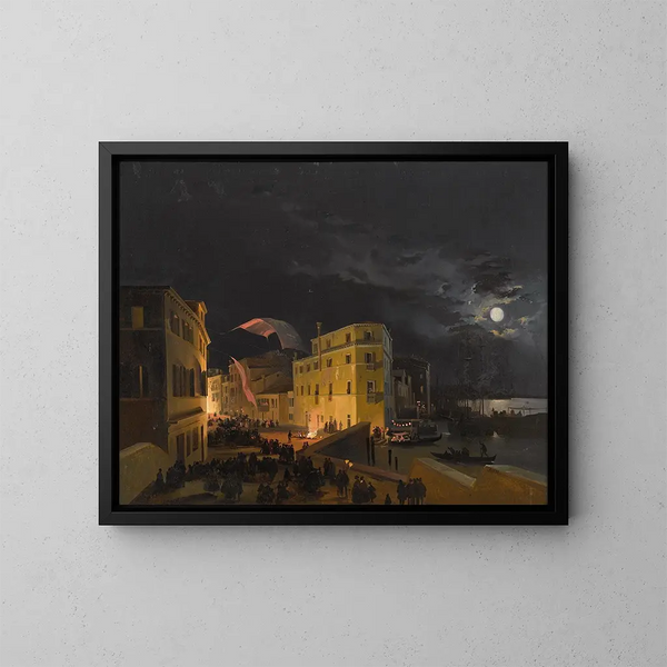 Festival in Venetië - Ippolito Caffi — ingelijst kunstwerk aan de muur