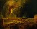 Vuurwerk van de Girandole vanaf het Castel Sant'Angelo in Rome - Ippolito Caffi — weergave van het kunstwerk