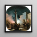 Piazza Colonna, Rome - Ippolito Caffi — framed artwork on a wall
